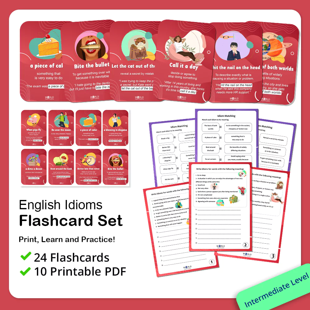 English Idioms Flashcard Set